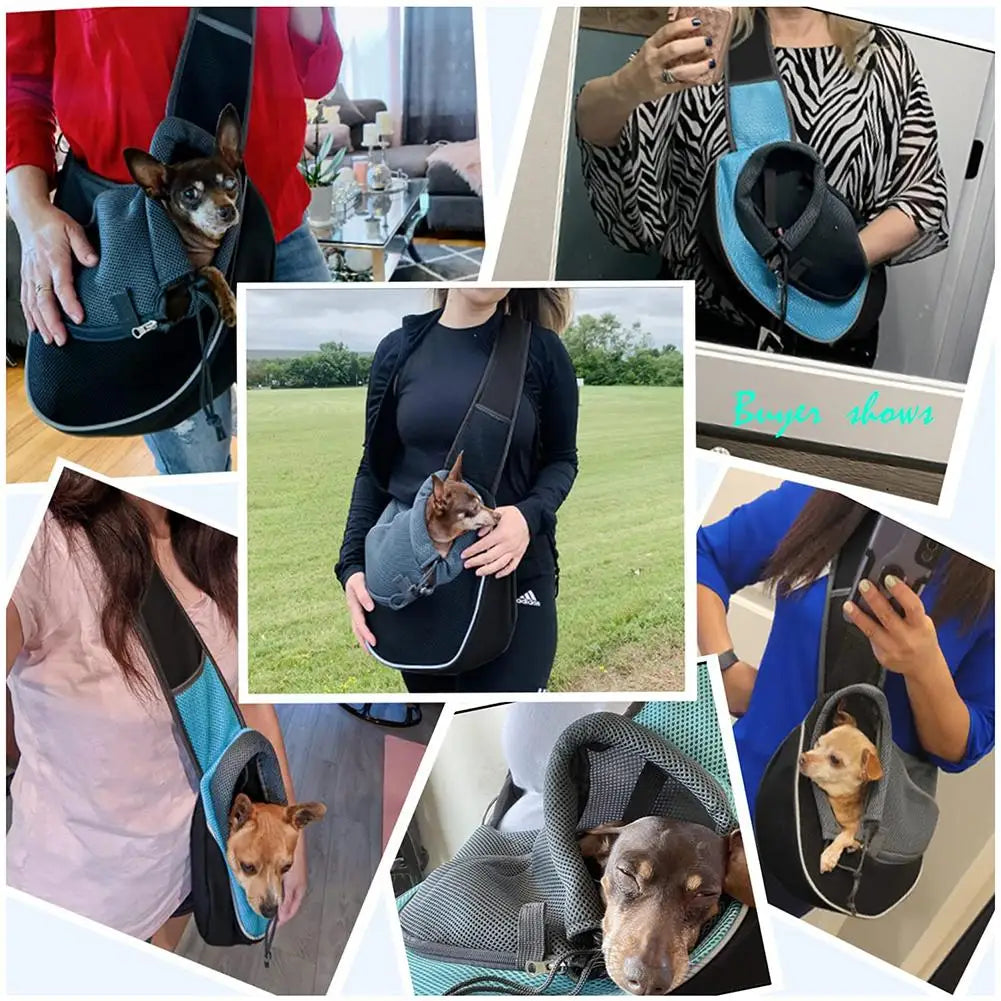 Pet Carrying Bag Sling Carrier Bag Portable Comfortable Breathable Hand Free Shoulder Crossbody Bag for Small Pets Cat Dog