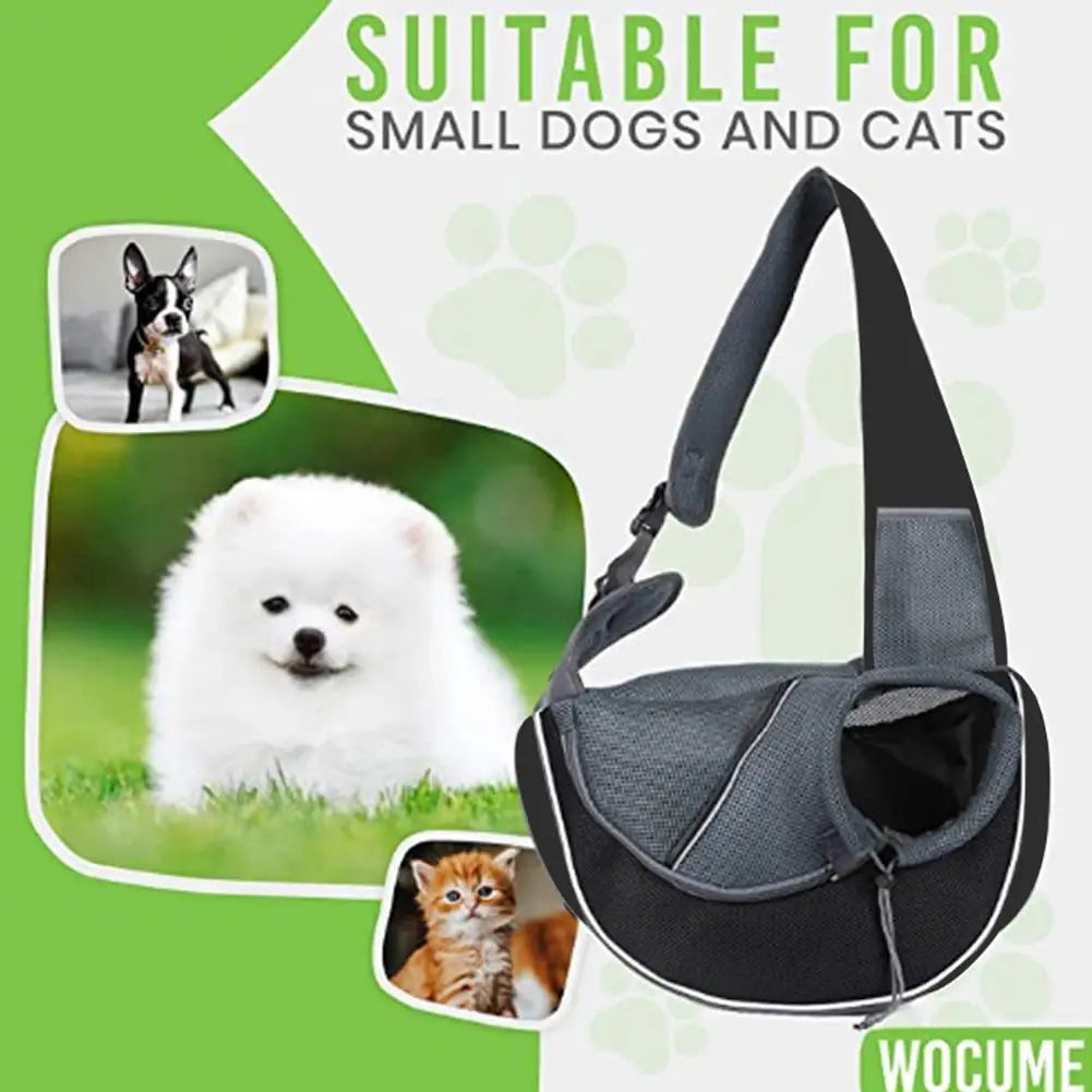 Pet Carrying Bag Sling Carrier Bag Portable Comfortable Breathable Hand Free Shoulder Crossbody Bag for Small Pets Cat Dog