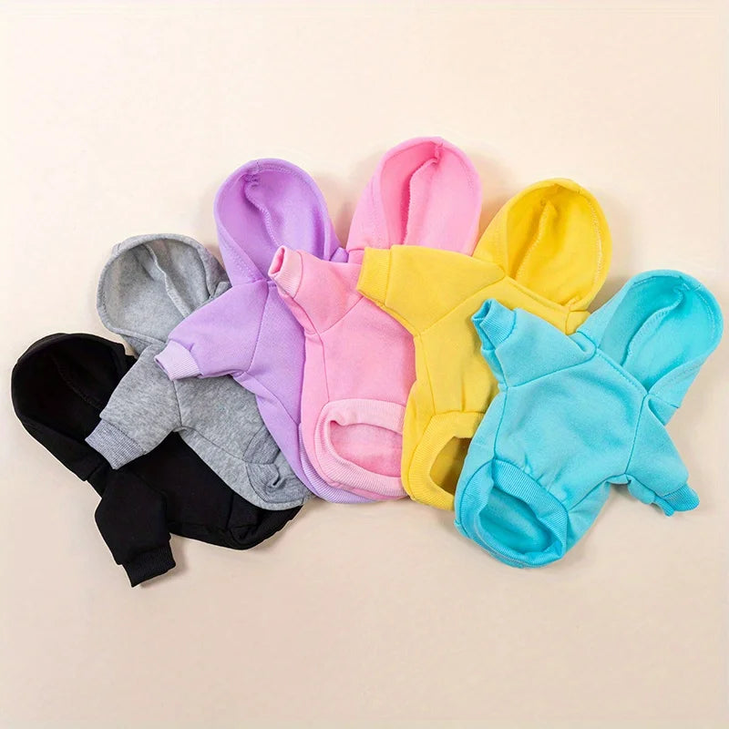 Pet Hoodies: Cat & Dog Solid Coat