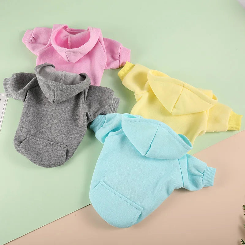 Pet Hoodies: Cat & Dog Solid Coat