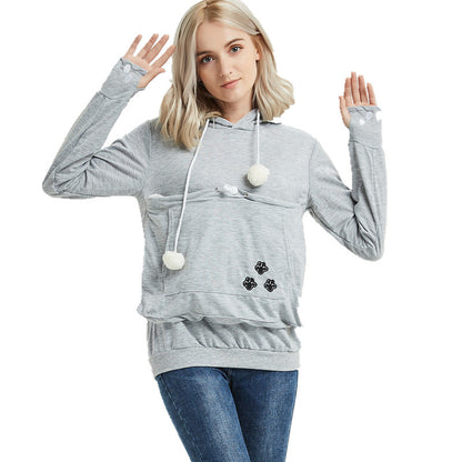 Cute Pet Pocket Hoodies for Women