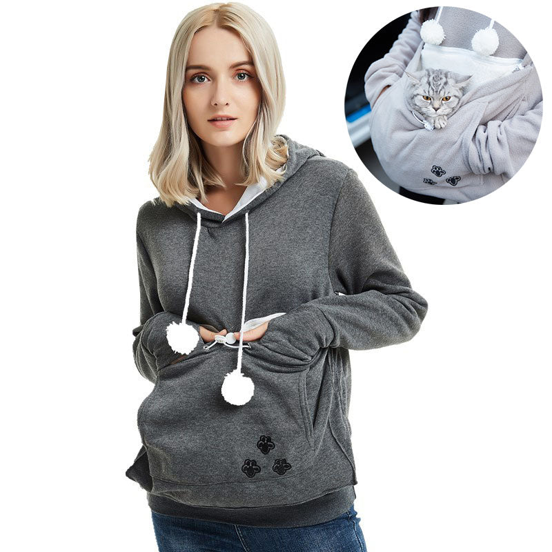 Cute Pet Pocket Hoodies for Women