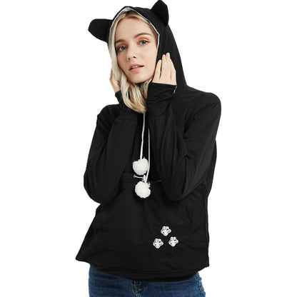 Cute Pet Pocket Hoodies for Women