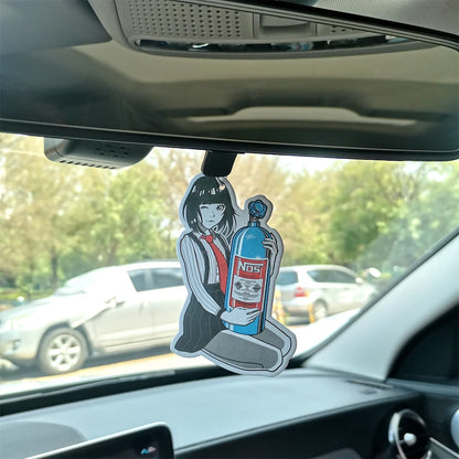 Newest Car Air Freshener Sexy Anime Girl Hanging Rearview Mirror Perfume  Turbo Brake Disc Absorber Solid Paper JDM Accessories