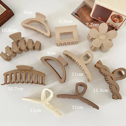 Headwear Set New Women Fashion Claw Clip Coffee Black Acrylic Large Hair Claw Korean For Girl Clip Barrette Hair Accessories