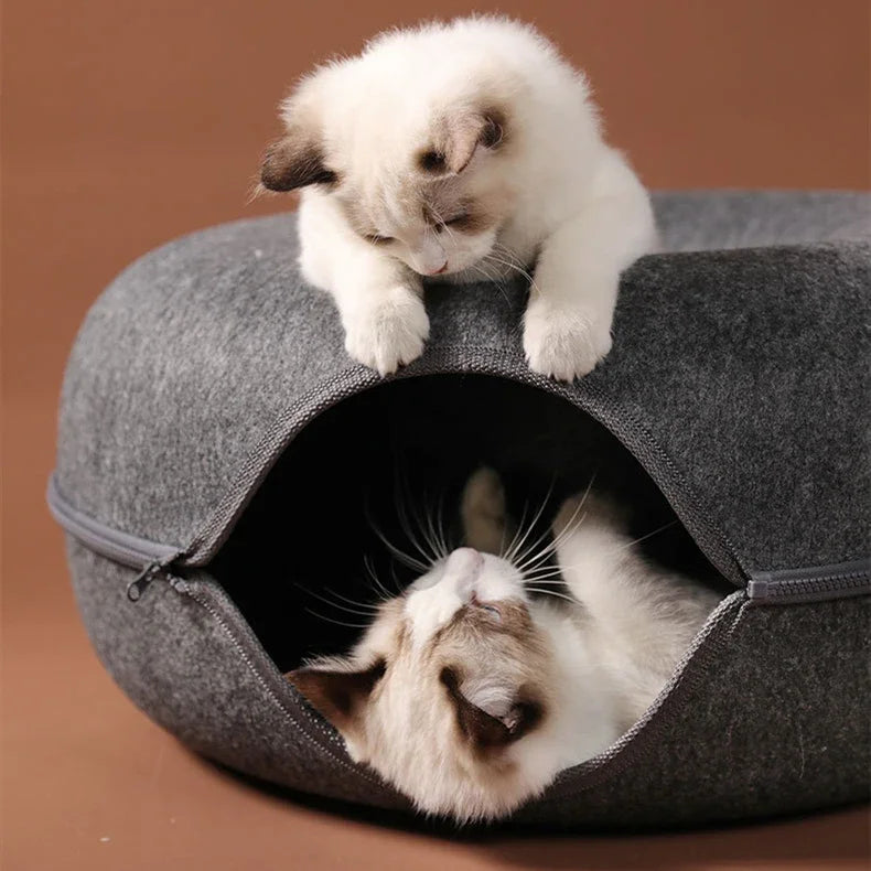 Cats House Basket Natural Felt Pet Cat Cave Beds Nest Funny Round Egg-Type with Cushion Mat For Small Dogs Puppy Pets Supplies